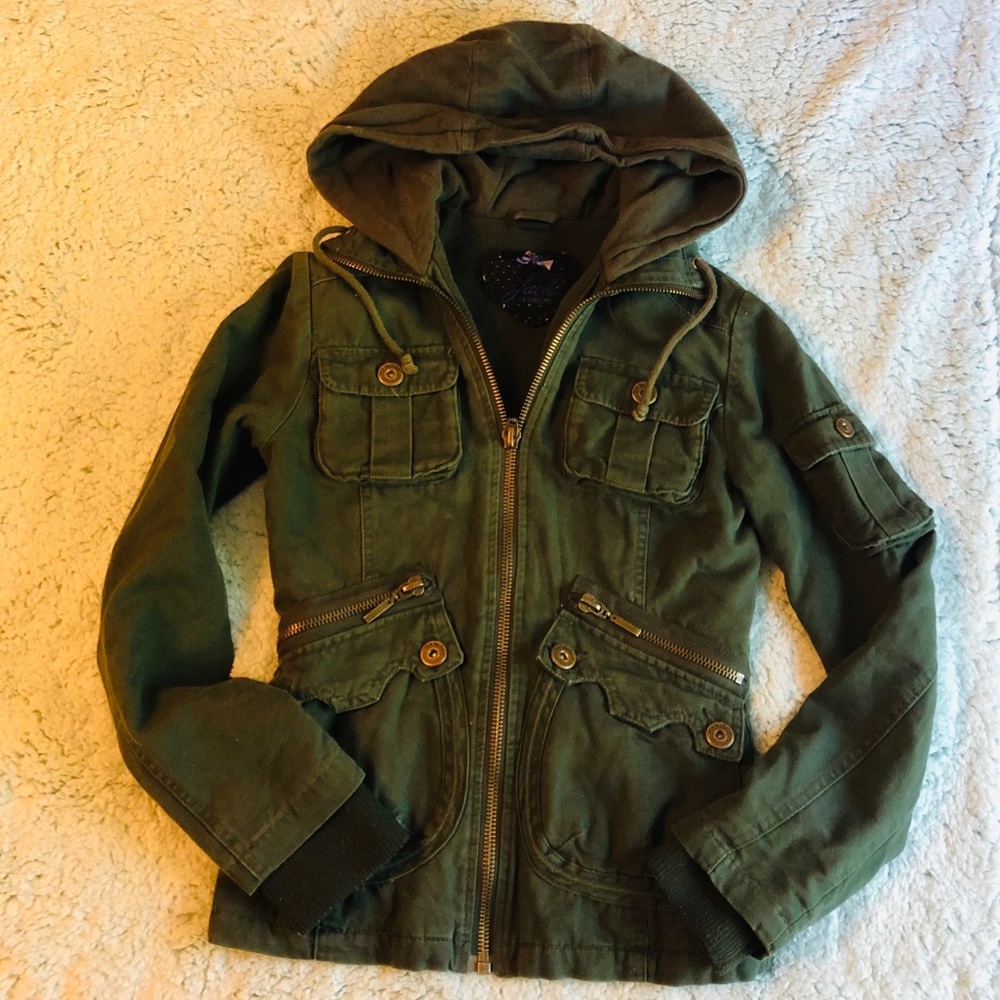 BB Dakota Bella Swan Green Utility Jacket - XS